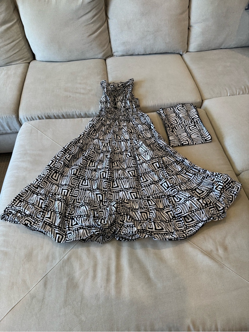 Black & White Geometric Maxi Dress